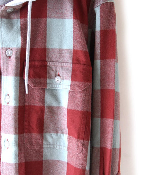 DESCENDANT/SPICOLI HOODED LS SHIRT(BURGUNDY)