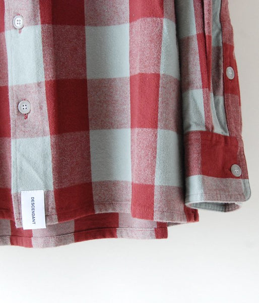 DESCENDANT/SPICOLI HOODED LS SHIRT(BURGUNDY)