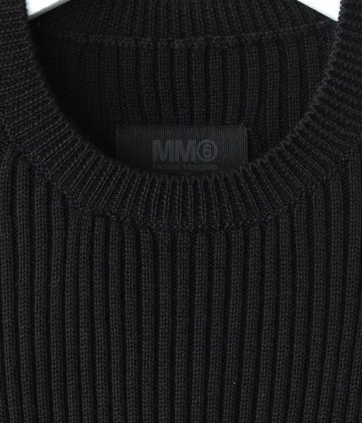 MM6 MAISON MARGIELA/DENSE RIB KNIT PULLOVER (BLACK)