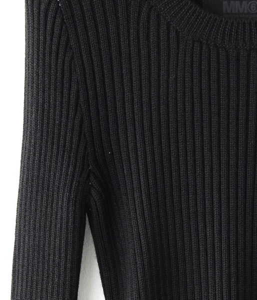 MM6 MAISON MARGIELA/DENSE RIB KNIT PULLOVER (BLACK)