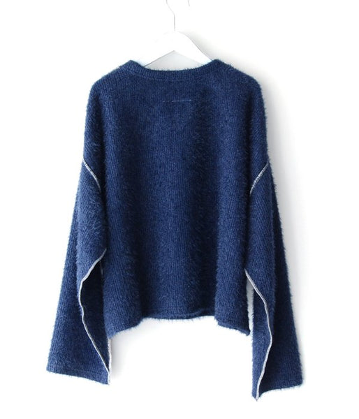 MM6 MAISON MARGIELA/SPARKLING KNIT JERSEY TOP (BLUE)