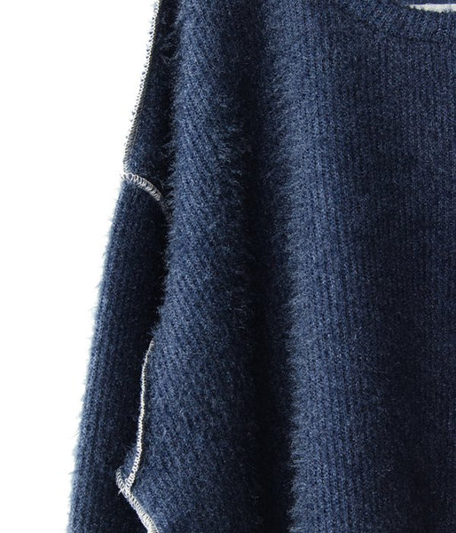 MM6 MAISON MARGIELA/SPARKLING KNIT JERSEY TOP (BLUE)