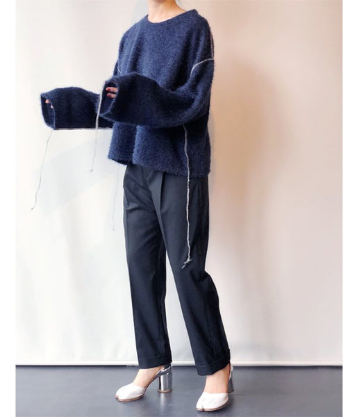 MM6 MAISON MARGIELA/SPARKLING KNIT JERSEY TOP (BLUE)