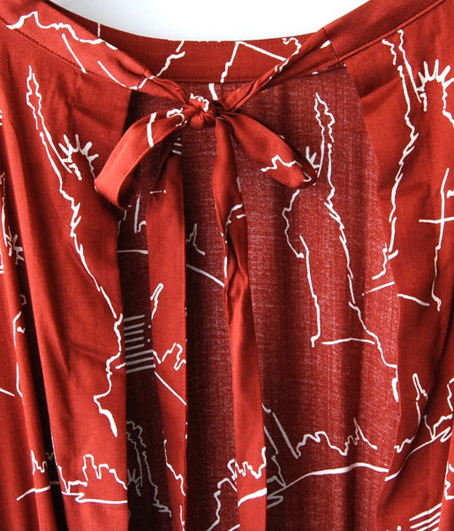PHEENY/NYC PRINTED BACK OPEN DRESS(TERRACOTTA)