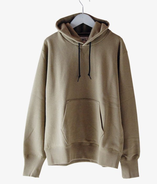MHL./LIGHT LOOPBACK COTTON LOOPWHEELER HOODIE (GREEN)