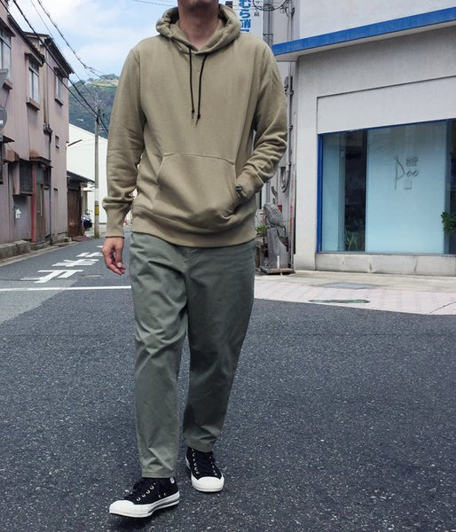 MHL./LIGHT LOOPBACK COTTON LOOPWHEELER HOODIE (GREEN)