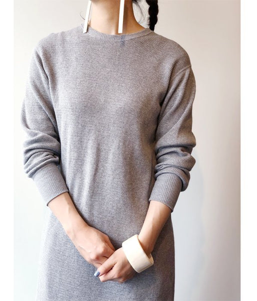 PHEENY/20/-HONEYCOMB BACK OPEN L/S(GRAY)