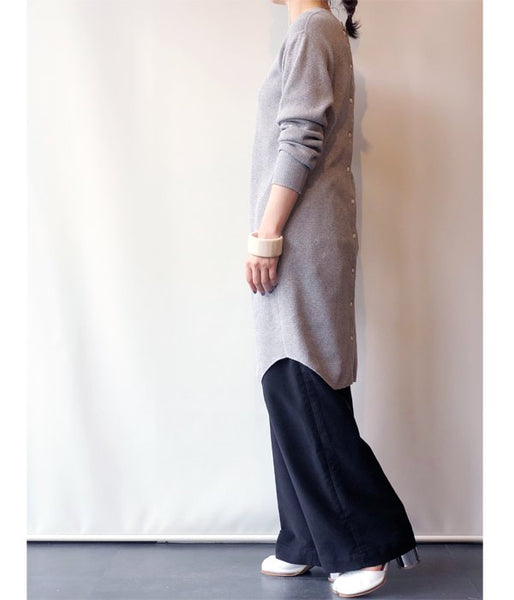 PHEENY/20/-HONEYCOMB BACK OPEN L/S(GRAY)