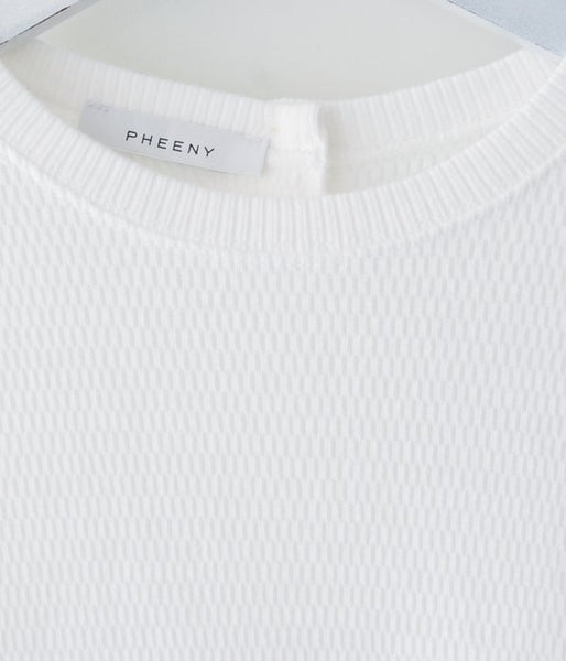 PHEENY/20/-HONEYCOMB BACK OPEN L/S(WHITE)