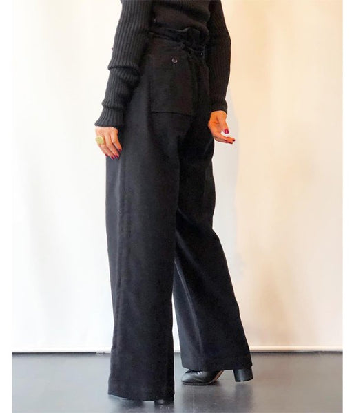 WRYHT/STRING WAIST WORK TROUSER(BLACK)(1)