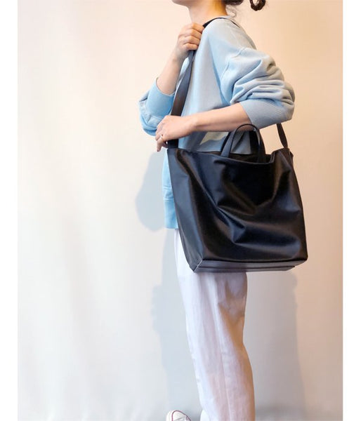 Aeta/KIP LEATHER SHOULDER TOTE M (BLACK)