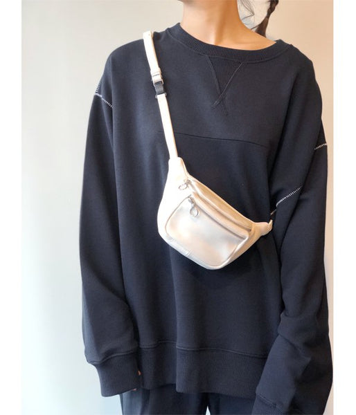 Aeta/DEER LEATHER WAIST POUCH S (WHITE)