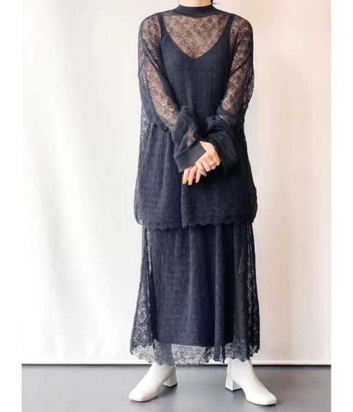 TAN/POINTELLE MOHAIR SK (BLACK)