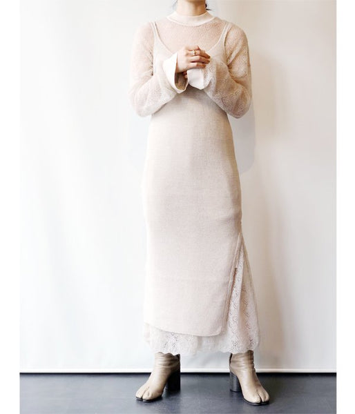 TAN/POINTELLE MOHAIR SK (IVORY)