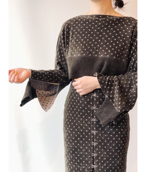 TAN/LULEX DOTS JQ BOLERO (KHAKI×SILVER)