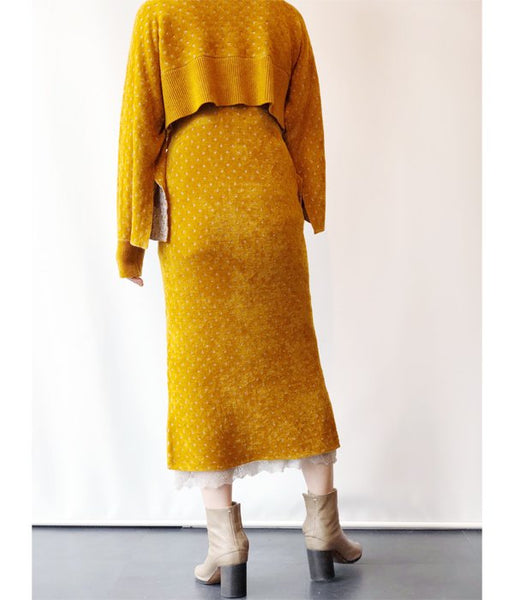 TAN/LULEX DOTS JQ BOLERO (MUSTARD×SILVER)