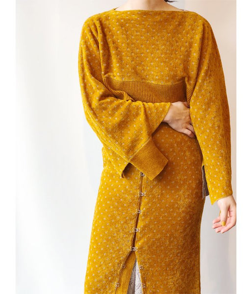 TAN/LULEX DOTS JQ BOLERO (MUSTARD×SILVER)