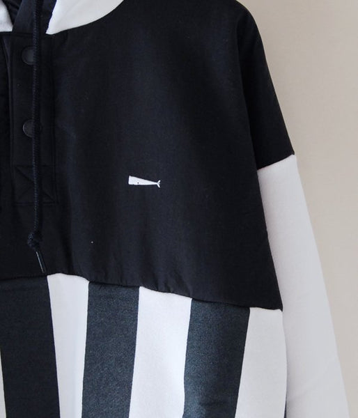 DESCENDANT/BAJA STRIPE HOODED SWEATSHIRT(BLACK x WHITE)