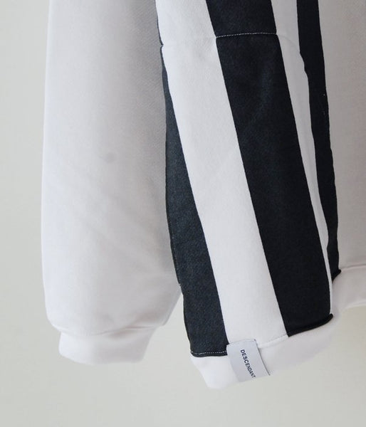 DESCENDANT/BAJA STRIPE HOODED SWEATSHIRT(BLACK x WHITE)