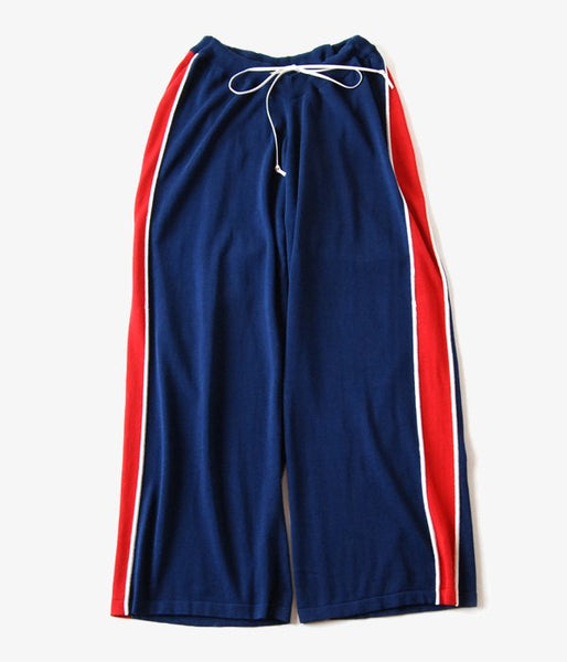 MAISON EUREKA/STRIPE EASY KNIT PANTS (RED/BLUE)