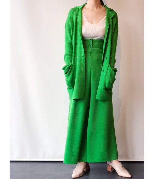 TAN/WAIST MARK SMOOTH PANTS (GREEN)