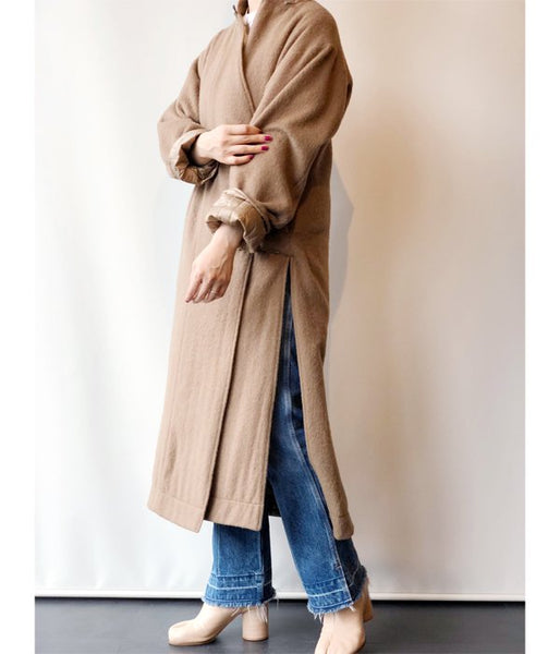 WRYHT/ASYMMETRY FRONT REVERSIBLE COAT (DUNE)