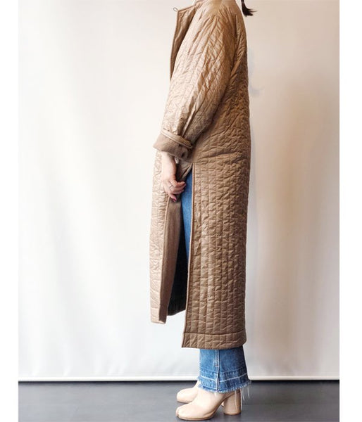 WRYHT/ASYMMETRY FRONT REVERSIBLE COAT (DUNE)