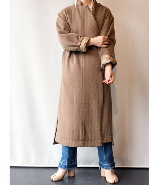 WRYHT/ASYMMETRY FRONT REVERSIBLE COAT (DUNE)