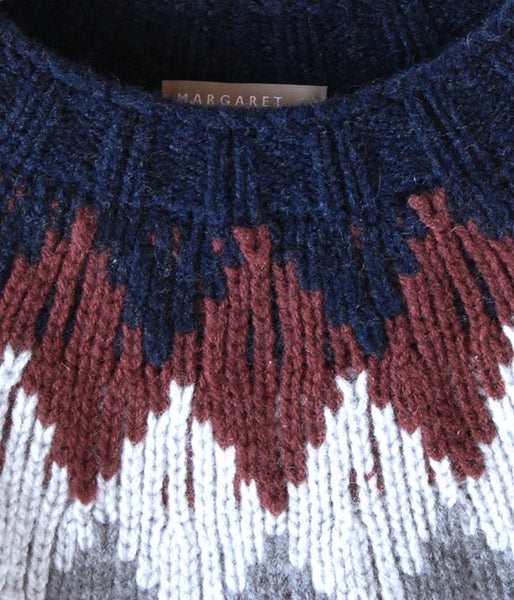 MARGARET HOWELL/DIAMOND FAIRISLE JUMPER (NAVY)