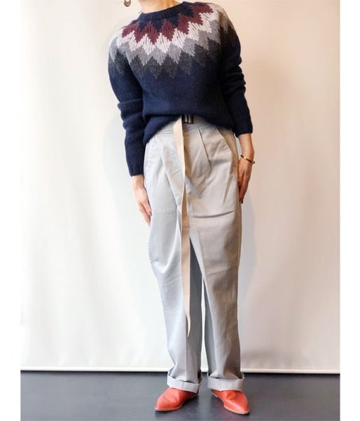 MARGARET HOWELL/DIAMOND FAIRISLE JUMPER (NAVY)
