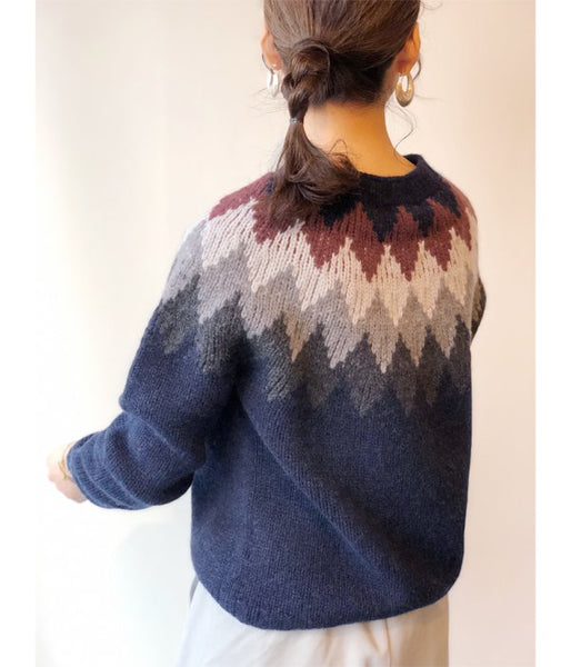 MARGARET HOWELL/DIAMOND FAIRISLE JUMPER (NAVY)
