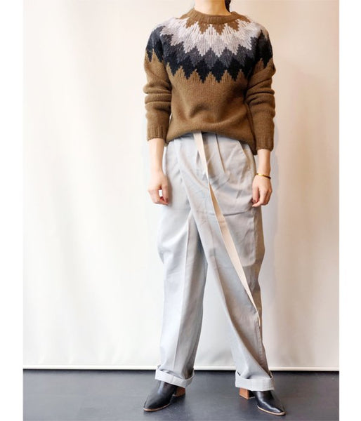 MARGARET HOWELL/DIAMOND FAIRISLE JUMPER (BROWN)