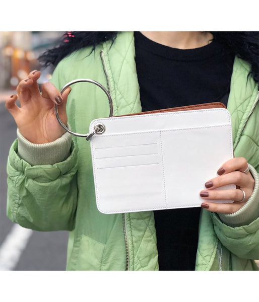 MM6 MAISON MARGIELA/RING LEATHER WALLET(COGNAC/SV)