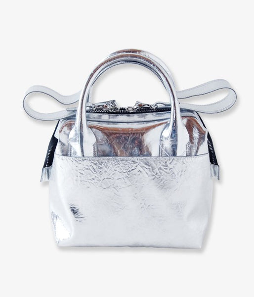 MM6 MAISON MARGIELA/SILVER CRINKLED LEATHER BAG(SILVER)