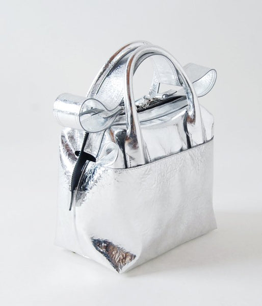MM6 MAISON MARGIELA/SILVER CRINKLED LEATHER BAG(SILVER)