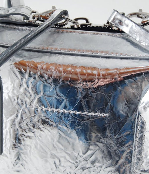 MM6 MAISON MARGIELA/SILVER CRINKLED LEATHER BAG(SILVER)
