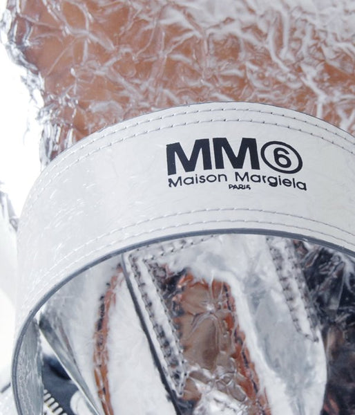 MM6 MAISON MARGIELA/SILVER CRINKLED LEATHER BAG(SILVER)