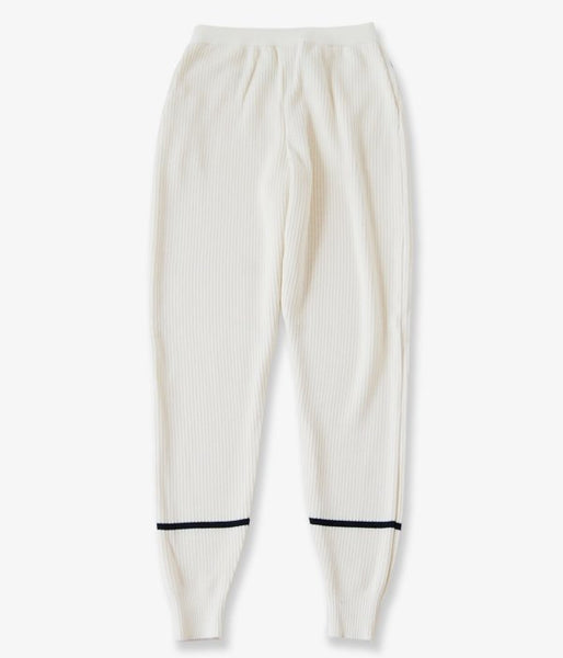 TAN/LINE RIB PT (WHITE×BLACK)