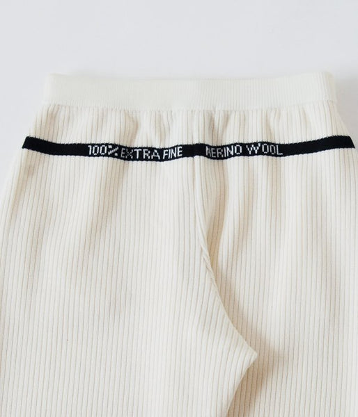 TAN/LINE RIB PT (WHITE×BLACK)