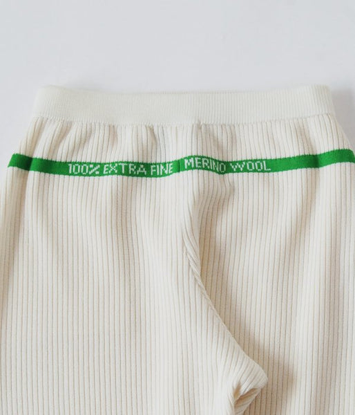TAN/LINE RIB PT (O/WHITE×GREEN O)
