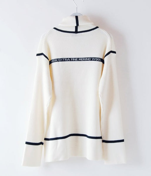 TAN/LINE RIB TURTLE (WHITE×BLACK)