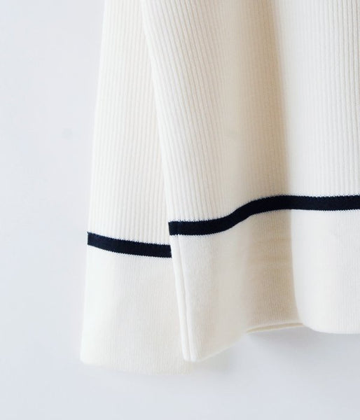 TAN/LINE RIB TURTLE (WHITE×BLACK)