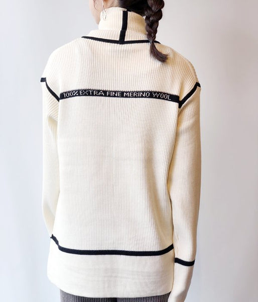 TAN/LINE RIB TURTLE (WHITE×BLACK)