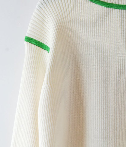 TAN/LINE RIB TURTLE (O/WHITE×GREEN O)