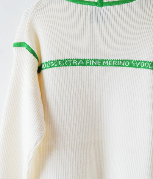 TAN/LINE RIB TURTLE (O/WHITE×GREEN O)