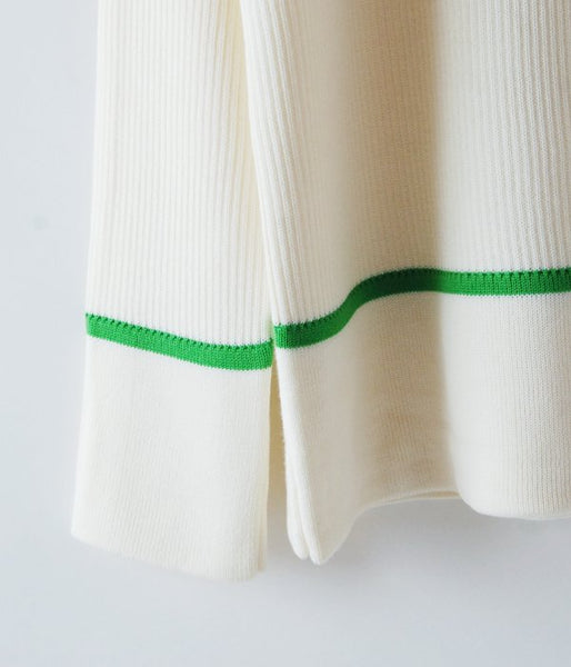 TAN/LINE RIB TURTLE (O/WHITE×GREEN O)