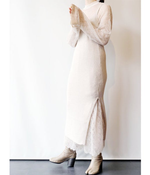 TAN/HF LONG DRESS (BEIGE)