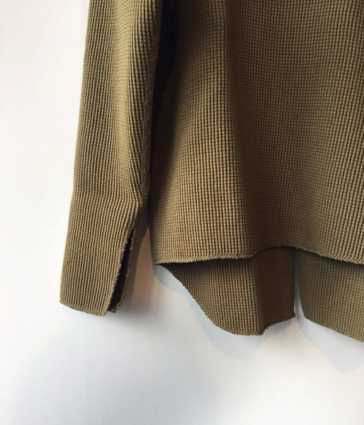 PHEENY/BIG WAFFLE V NECK L/S (OLIVE)(2)