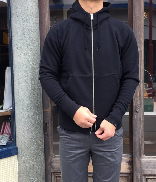 MHL./19SS LIGHT LOOPBACK COTTON HOODIE MENS (BLACK)