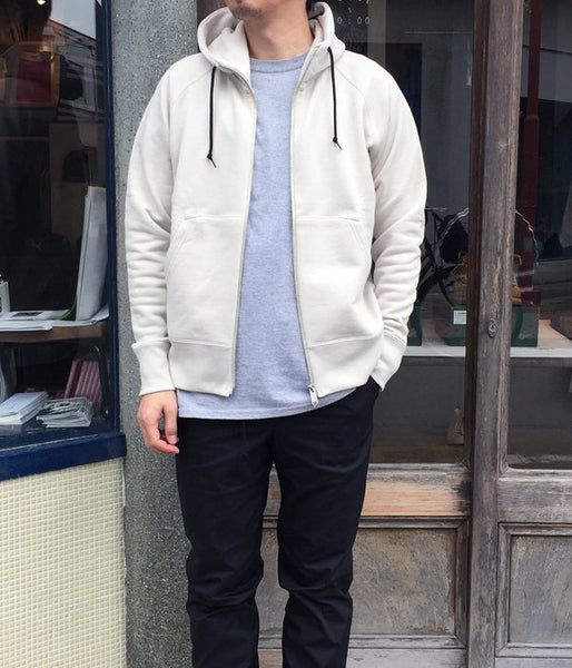 MHL./19SS LIGHT LOOPBACK COTTON HOODIE MENS (WHITE)